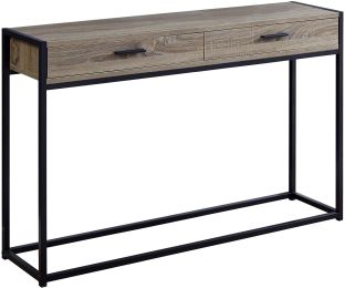 Daugai Console Table (Dark Taupe with Black Base) 