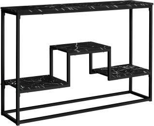 Alegas Console Table (Black Marble) 