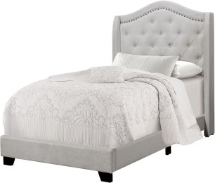 Smalin Bed (Twin - Light Grey Velvet) 