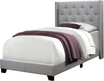Troska Bed (Twin - Grey Linen) 