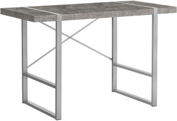 Blodon Desk (Grey Concrete & Silver) 