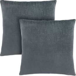 Talo Pillow (Set of 2 - Dark Grey Mosaic Velvet) 