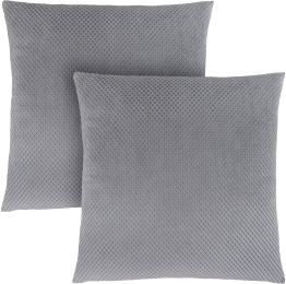 Oraver Pillow (Set of 2 - Silver Diamond Velvet) 