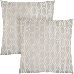 Jedale Pillow (Set of 2 - Taupe Wave Pattern) 