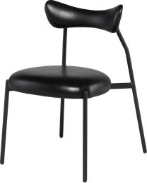 Dragonfly Dining Chair (Black Leather with Black Frame) 