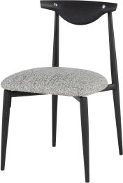 Vicuna Dining Chair (Boucle Grey with Ebonized Legs) 