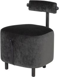 Loop Dining Chair (Pewter Velvet Seat with Black Steel Legs) 