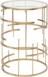 Tiffany Side Table (Gold with Glass Top) 