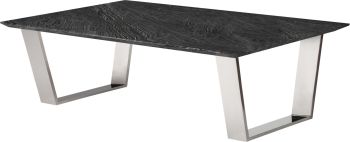 Catrine Coffee Table (Black Wood Vein with Silver Legs) 