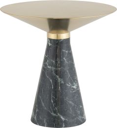 Iris Side Table (Large - Gold with Green Base) 