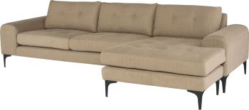Colyn Sectional Sofa (Burlap with Black Legs) 