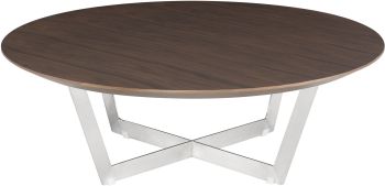Dixon Coffee Table (Walnut with Silver Base) 