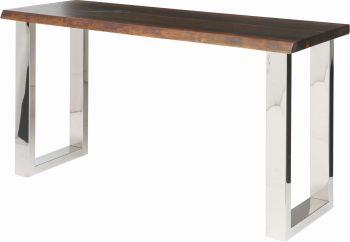 Lyon Console Table (Seared Oak with Silver Legs) 