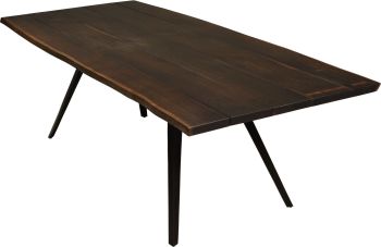 Vega Dining Table (Medium - Seared Oak with Black Legs) 