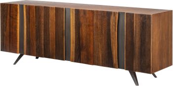 Vega Vertical Sideboard Cabinet (Long - Seared Oak with Seared Cabinet) 
