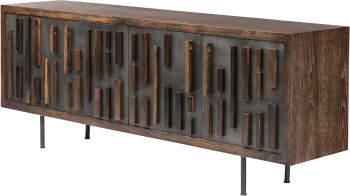 Blok Sideboard Cabinet (Black with Seared Cabinet) 