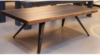 Vega Coffee Table (Seared Oak with Black Legs) 