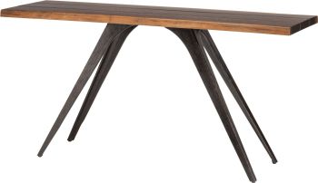 Vega Console Table (Seared Oak with Black Legs) 