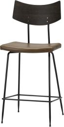 Soli Counter Stool (Caramel Leather with Seared Backrest) 