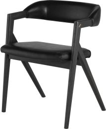 Anita Dining Chair (Raven Leather with Ebonized Frame) 