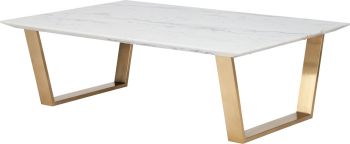 Catrine Coffee Table (White with Gold Legs) 