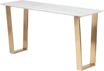 Catrine Console Table (White with Gold Legs) 