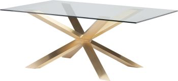 Couture Dining Table (Short - Glass with Gold Base) 