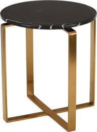 Rosa Side Table (Black with Gold Base) 