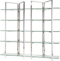 Elton Display Shelving (Silver with Glass Shelves) 