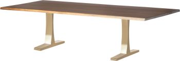Toulouse Dining Table (Large - Seared Oak with Gold Legs) 