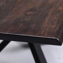 Couture Dining Table (Long - Seared Oak with Black Base) 