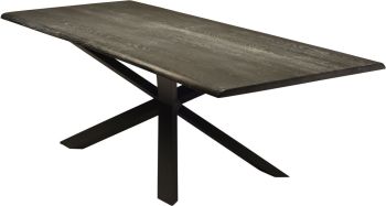 Couture Dining Table (Medium - Oxidized Grey Oak with Black Base) 