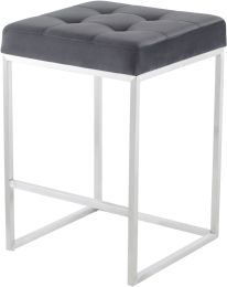 Chi Counter Stool (Tarnished Silver with Silver Frame) 
