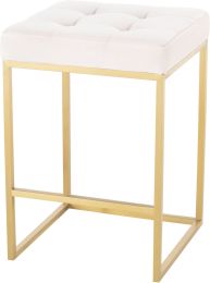Chi Counter Stool (Powder Pink with Gold Frame) 