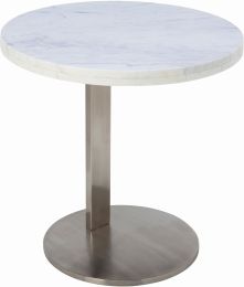 Alize Side Table (White with Silver Base) 