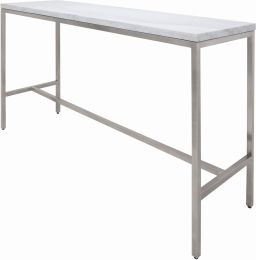 Verona Bar Table (Short - White with Silver Base) 