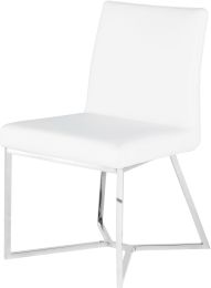 Patrice Dining Chair (White with Silver Frame) 