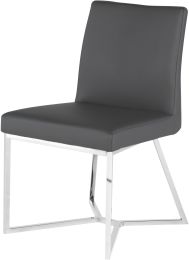 Patrice Dining Chair (Grey with Silver Frame) 