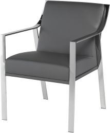 Valentine Dining Chair (Grey with Silver Frame) 