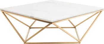 Jasmine Coffee Table (White with Gold Base) 