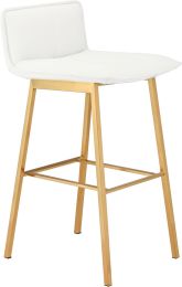Sabrina Counter Stool (White with Gold Frame) 