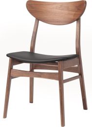 Colby Dining Chair (Black with Walnut Frame) 