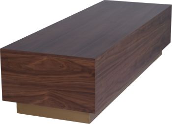 Jakoby Coffee Table (Walnut with Gold Base) 