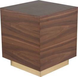 Ben Side Table (Walnut with Gold Base) 