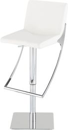 Swing Adjustable Height Stool (White with Silver Base) 