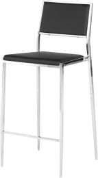Aaron Counter Stool (Black with Silver Frame) 