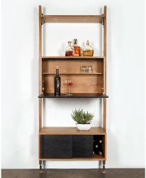 Theo Wall Unit Bar Shelf and Cabinet (Hard Fumed) 