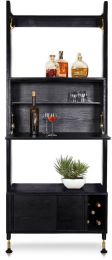 Theo Wall Unit Bar Shelf and Cabinet (Black) 