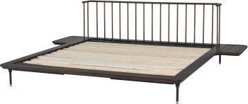 Distrikt Bed King Bed (Smoked Oak with Black Legs) 