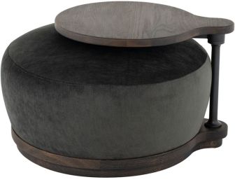 Orbit Ottoman Chair (Pewter with Seared Frame) 
